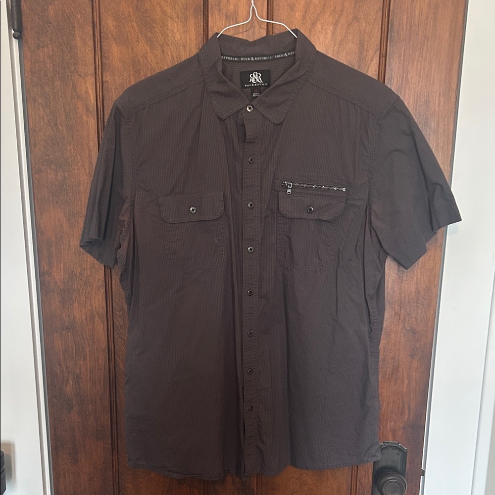 Rock & Republic Gray Button Down Shirt